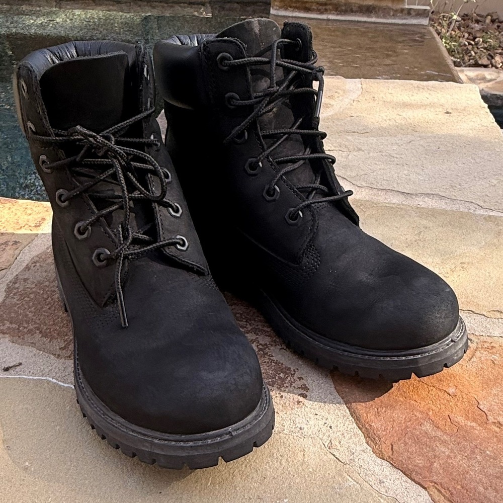 Timberland‎ Women's 8.5 Black 6" Premium Waterproof Leather Work Hiking Boots
